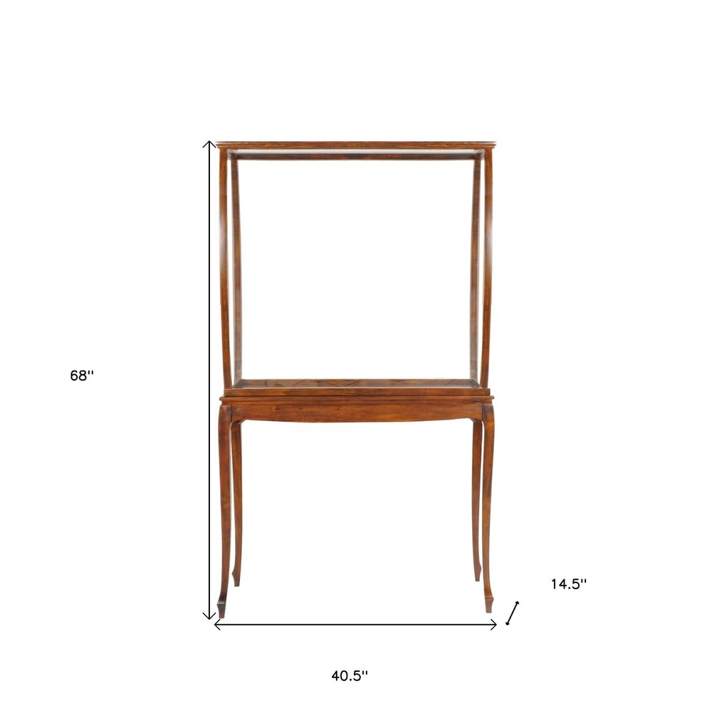 15" Brown And Clear Glass Standard Display Stand HomeRoots