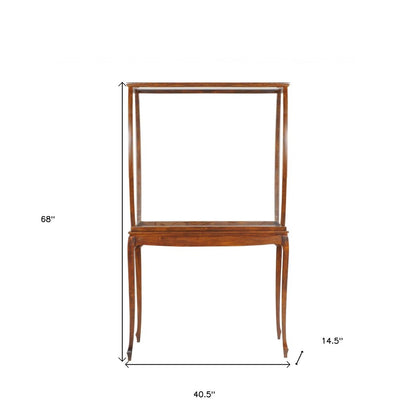 15" Brown And Clear Glass Standard Display Stand HomeRoots