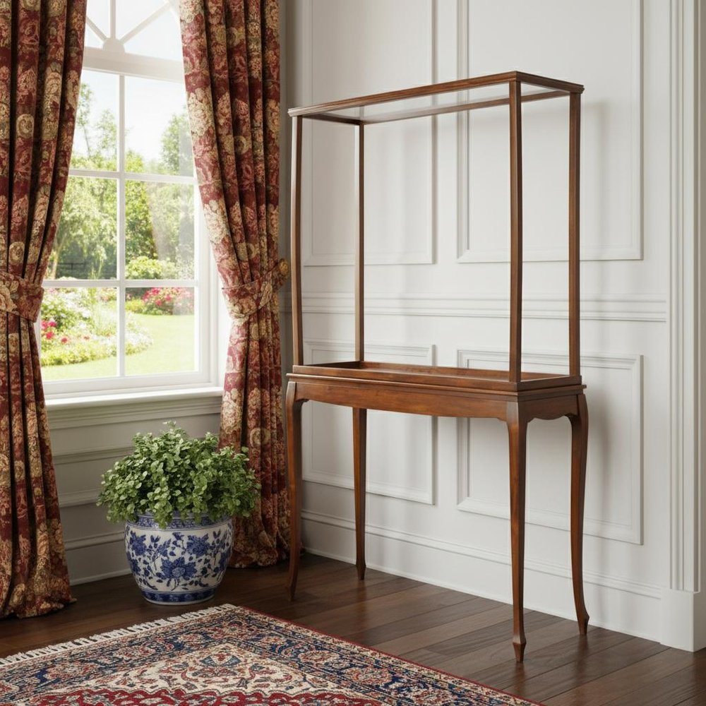 15" Brown And Clear Glass Standard Display Stand HomeRoots