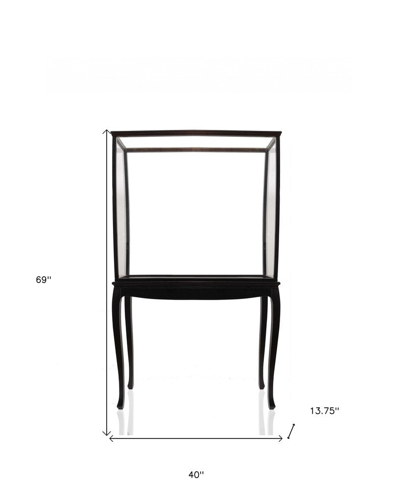 14" Black And Clear Glass Standard Display Stand HomeRoots