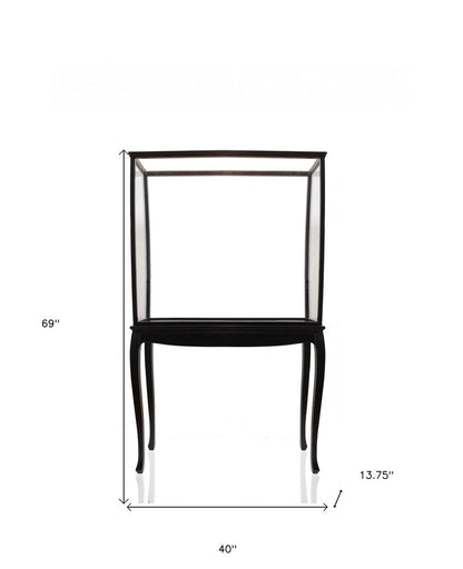 14" Black And Clear Glass Standard Display Stand HomeRoots