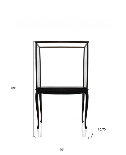 14" Black And Clear Glass Standard Display Stand HomeRoots