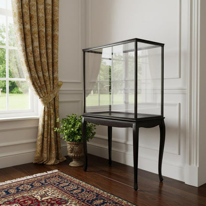 14" Black And Clear Glass Standard Display Stand HomeRoots