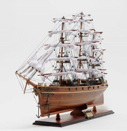 28" Brown Solid Wood Hand Painted Model Boat HomeRoots