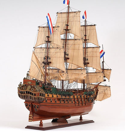 26" Brown Solid Wood Hand Painted Model Boat HomeRoots