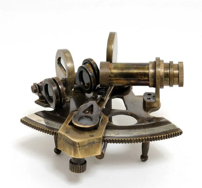 4" X 4" X 2.5" Nautical Sextant In Leather Case Small HomeRoots