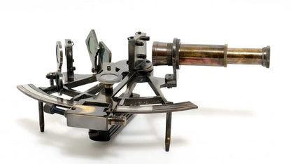 4" X 4" X 2.5" Nautical Sextant In Leather Case Small HomeRoots