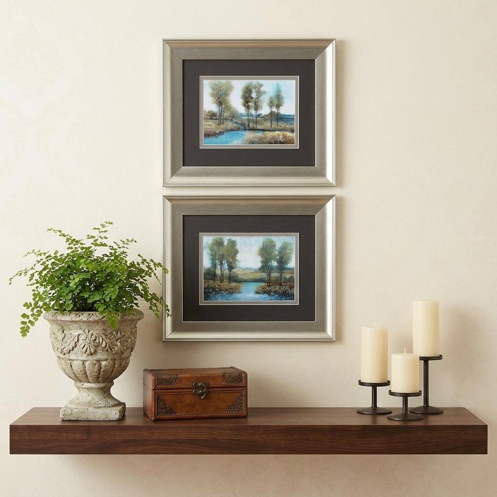 13" X 11" Brushed Silver Frame Stream Side (Set Of 2) — view 4