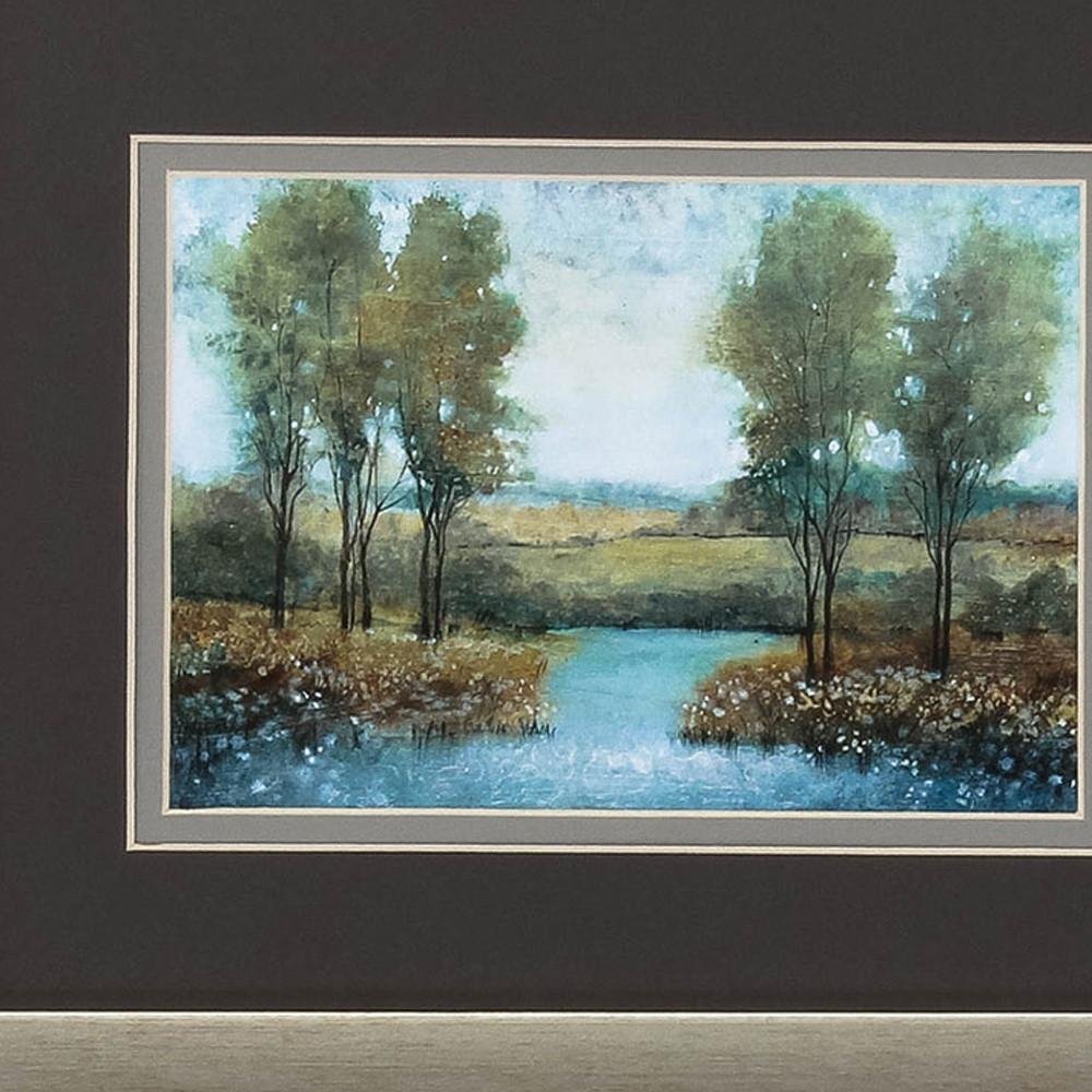 13" X 11" Brushed Silver Frame Stream Side (Set Of 2) — view 2