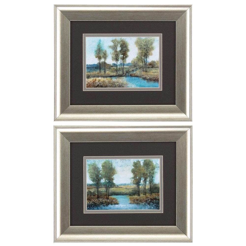 13" X 11" Brushed Silver Frame Stream Side (Set Of 2) — view 3