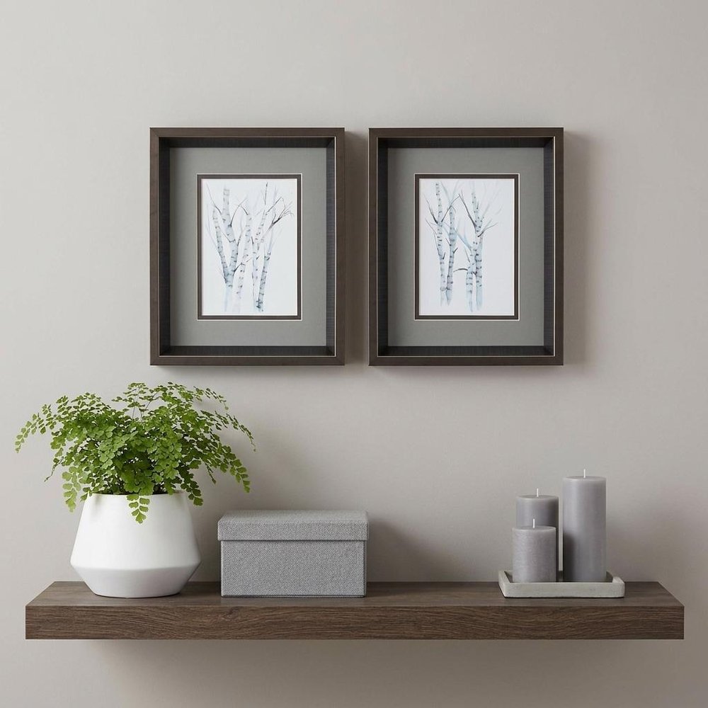 10" X 12" Brushed Silver Frame Aquarelle Birches (Set Of 2) — view 4