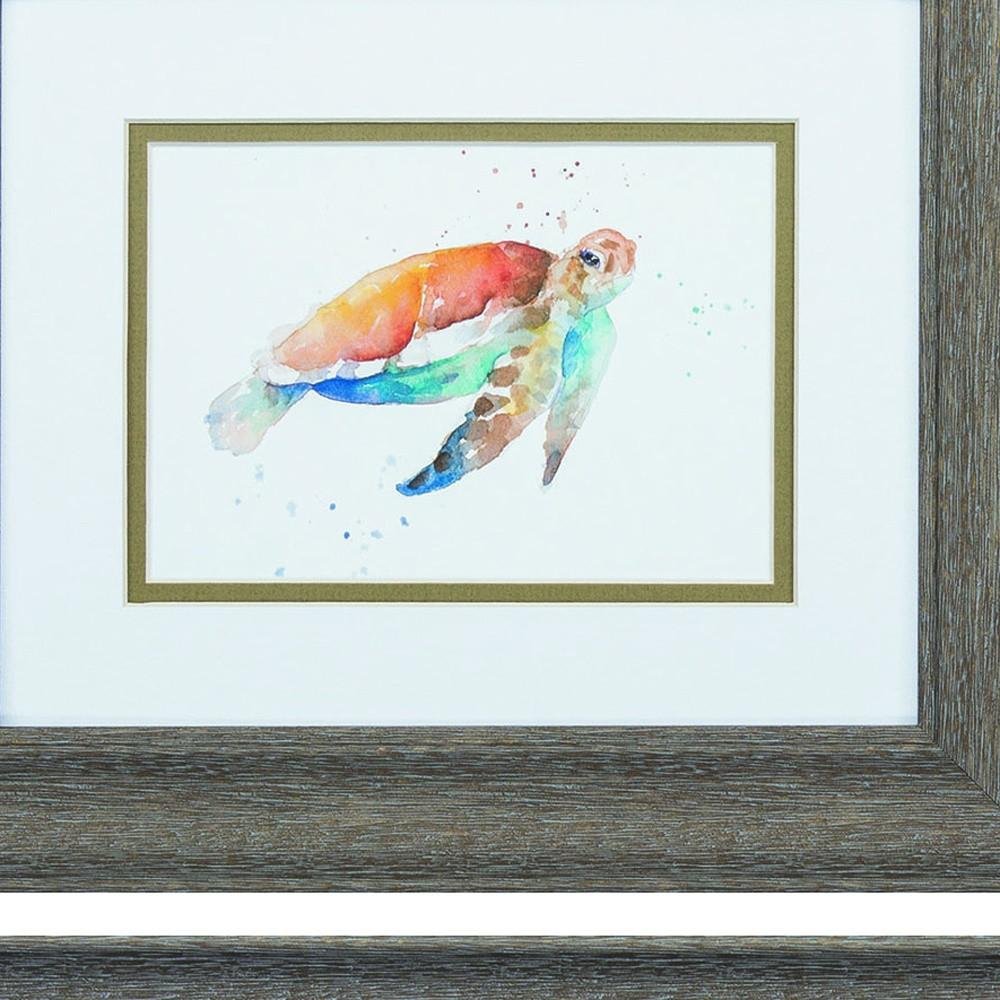 Set of Two Red and Blue Turtle Framed Wall Art — view 2