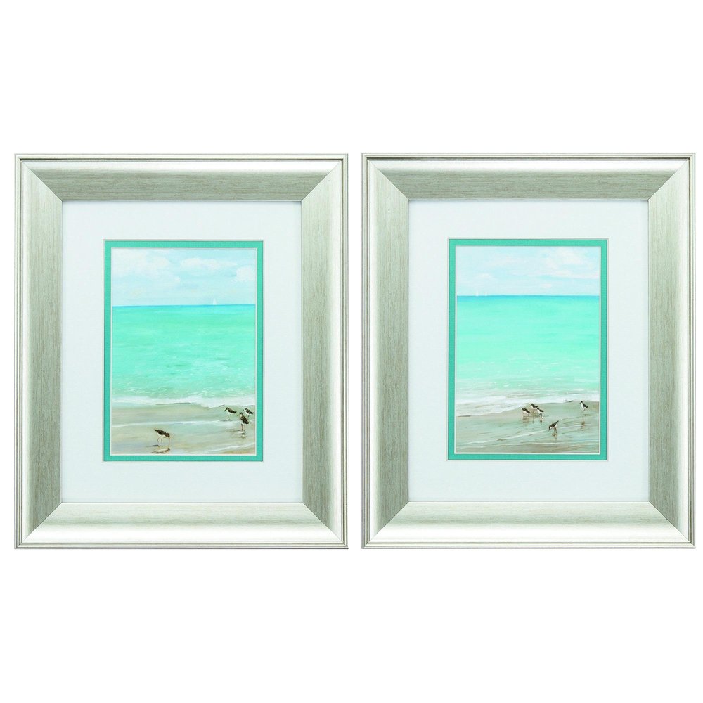 11" X 13" Brushed Silver Frame Sunday At The Shore (Set Of 2) — view 1