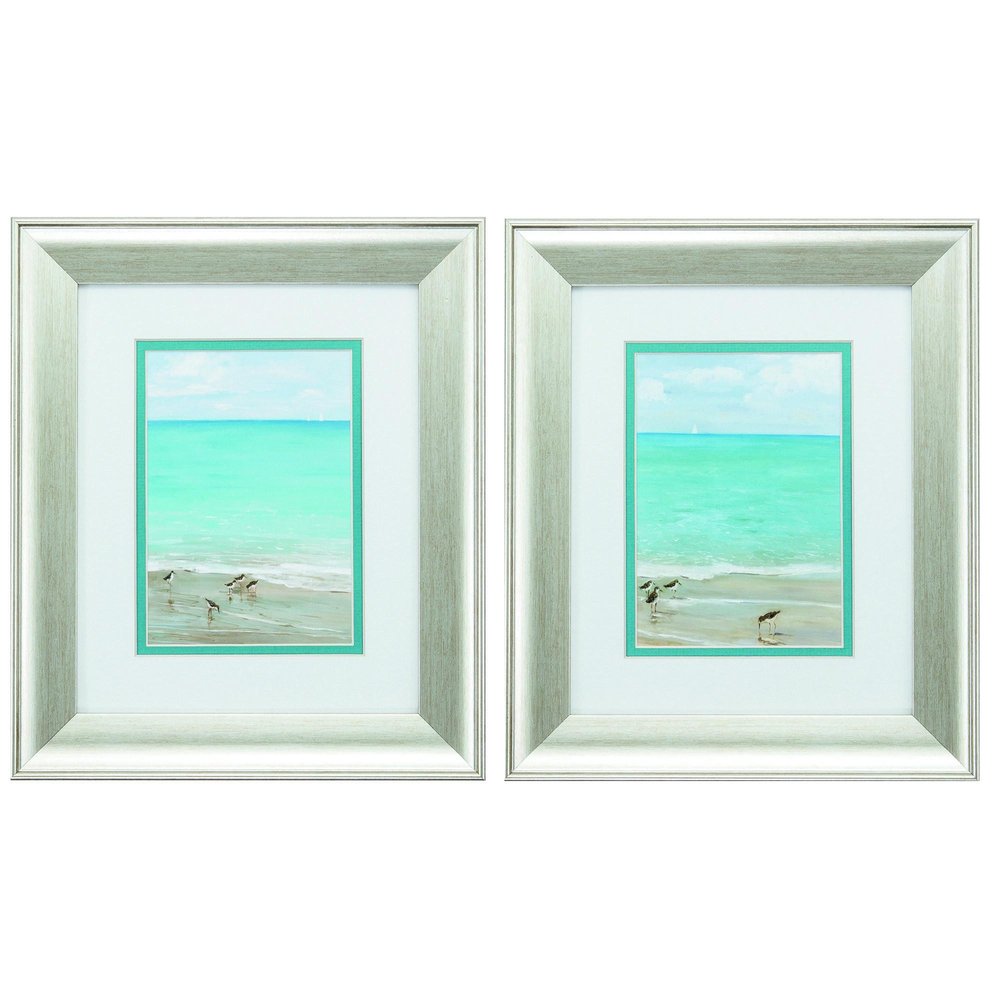 11" X 13" Brushed Silver Frame Sunday At The Shore (Set Of 2) — view 3