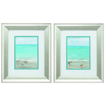 11" X 13" Brushed Silver Frame Sunday At The Shore (Set Of 2)