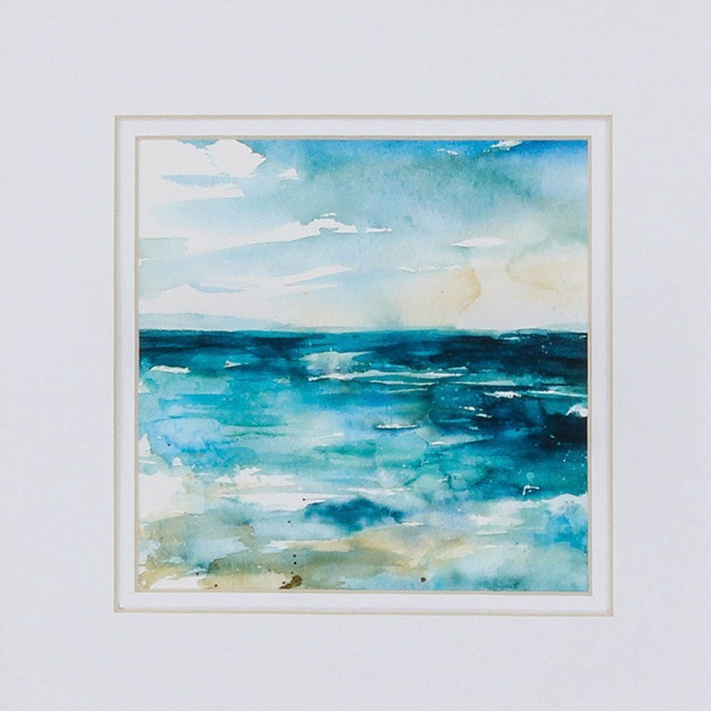 12" X 12" Champagne Gold Color Frame  Ocean Break (Set Of 2) — view 2