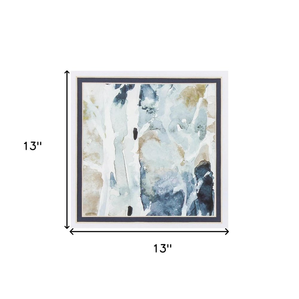 Set of Two Blue Watercolor Brushed Silver Framed Wall Art — view 4