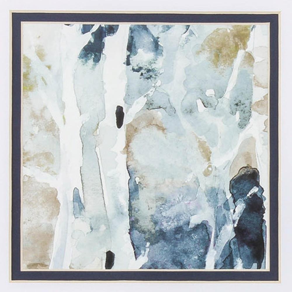 Set of Two Blue Watercolor Brushed Silver Framed Wall Art — view 2
