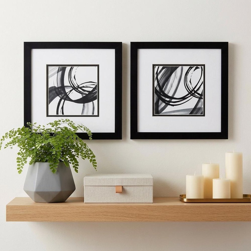 11" X 11" Silver Frame Black Rings (Set Of 2) — view 4