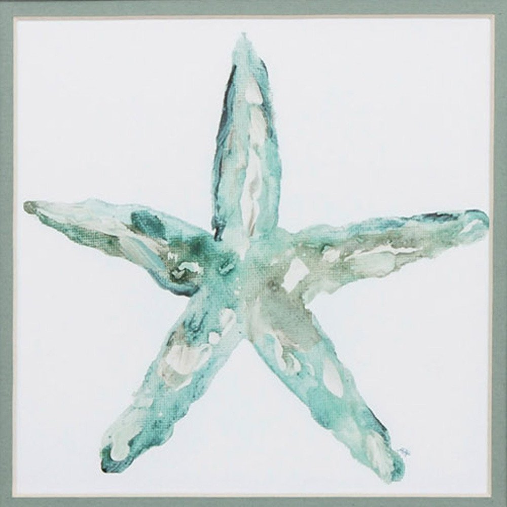 Set of Two Aqua Coastal White Square Framed Art — view 3