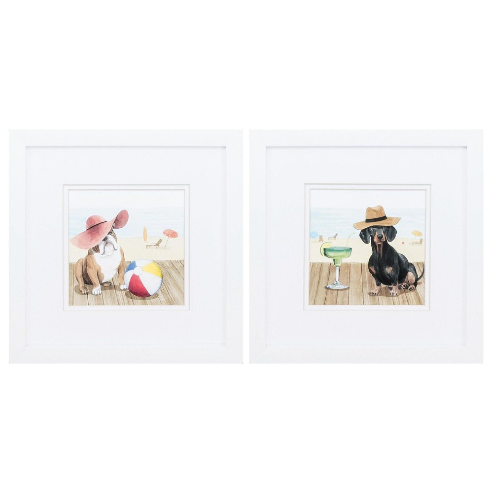 11" X 11" Matte White Frame Lets Go Boardwalk (Set Of 2) — view 1