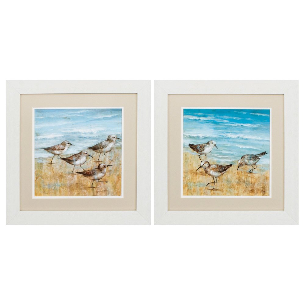 19" X 19" White Frame Sandpipers (Set Of 2) — view 1