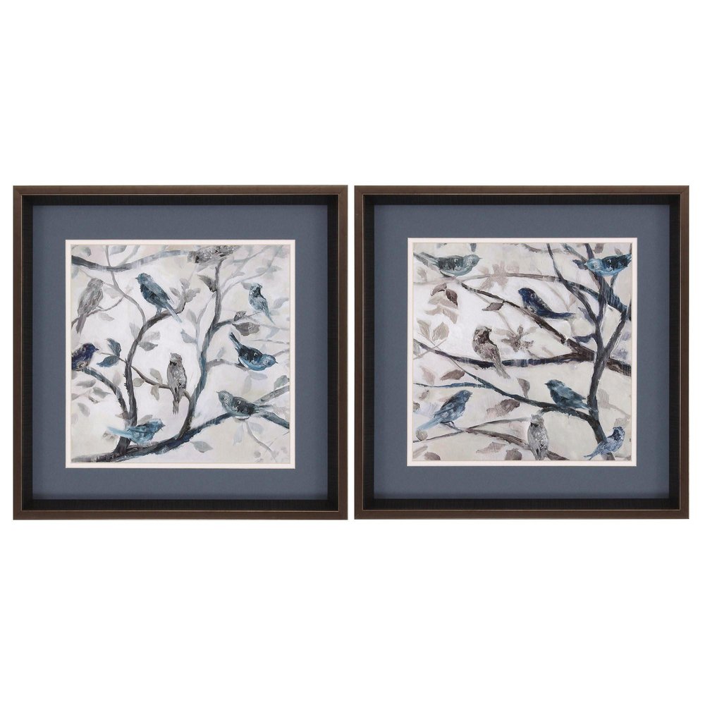 18" X 18" Brushed Silver Frame Morning Song (Set Of 2) — view 3