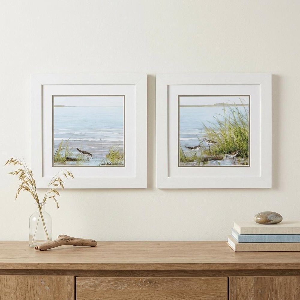 19" X 19" White Frame Afternoon On Shore (Set Of 2) — view 4