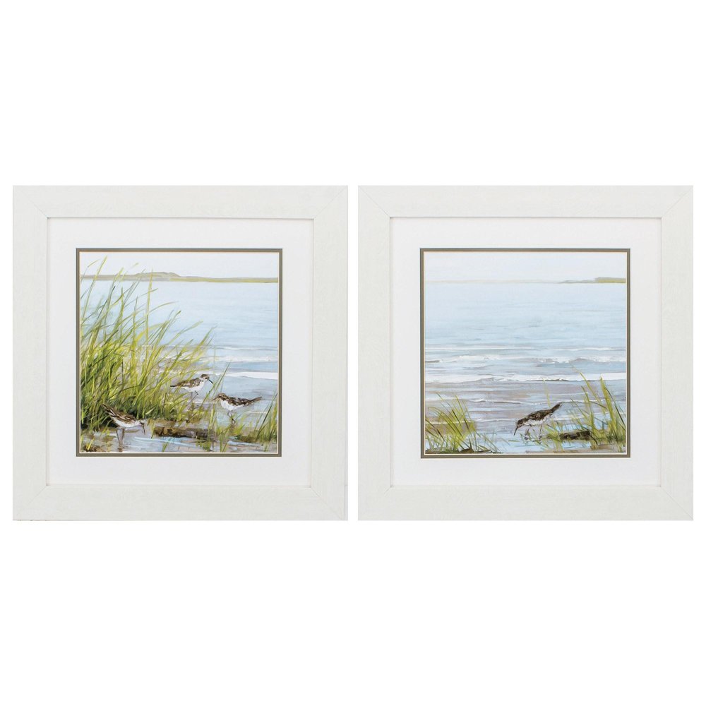 19" X 19" White Frame Afternoon On Shore (Set Of 2) — view 3
