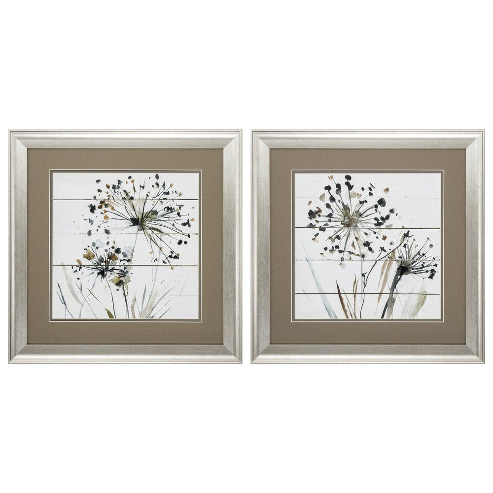 19" X 19" Brushed Silver Frame Natures Lace (Set Of 2) — view 1