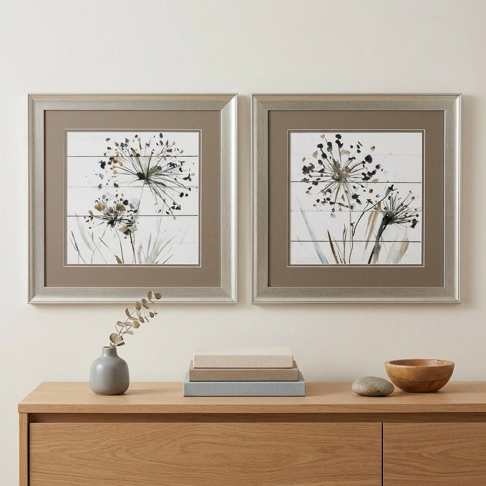 19" X 19" Brushed Silver Frame Natures Lace (Set Of 2) — view 4