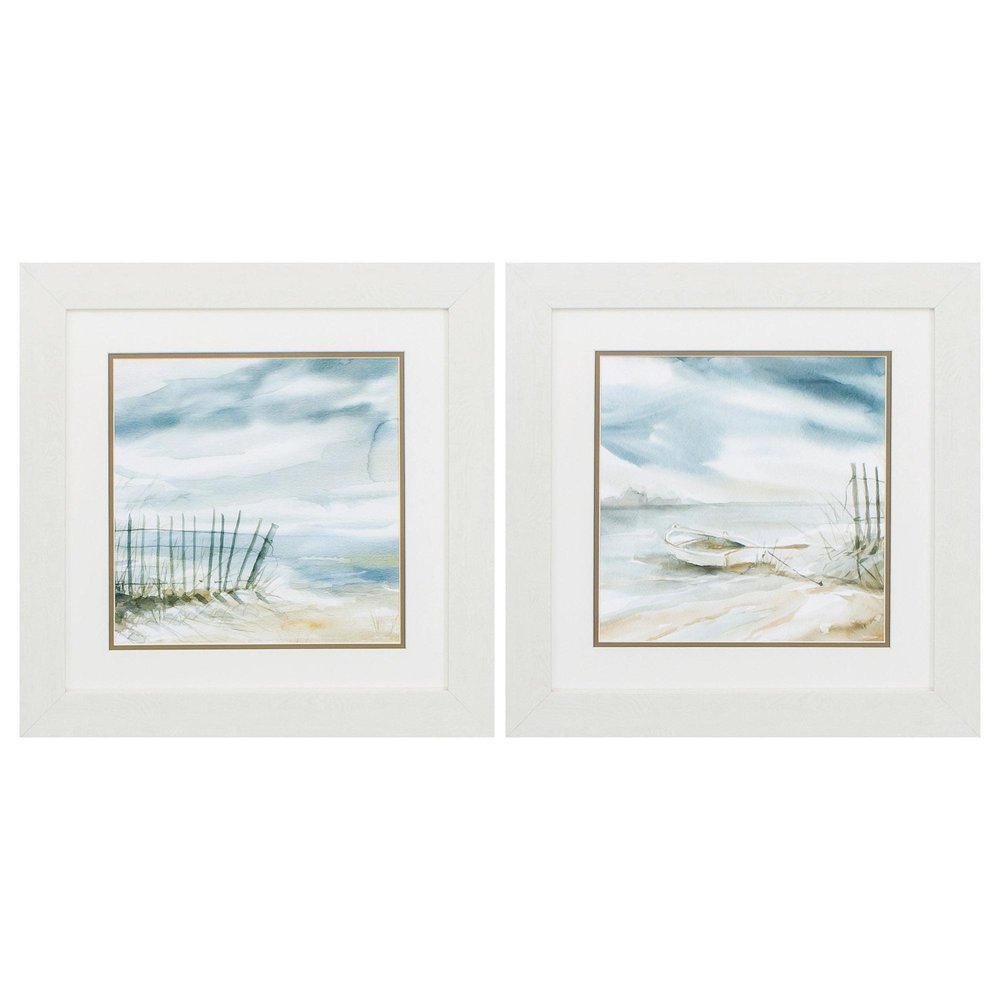 19" X 19" White Frame Subtle Mist (Set Of 2) — view 1
