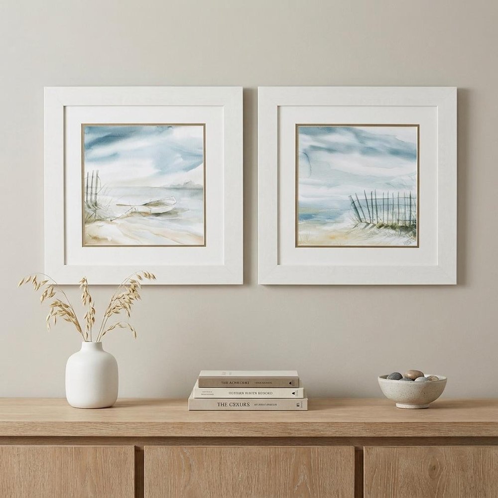 19" X 19" White Frame Subtle Mist (Set Of 2) — view 6