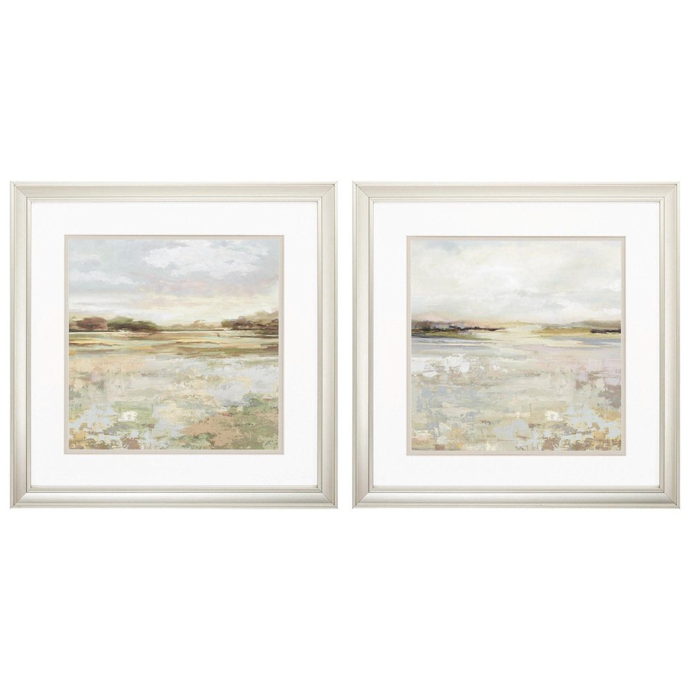 Set of Two 18" Sunset Landscapes Champagne Framed Wall Decor — view 3