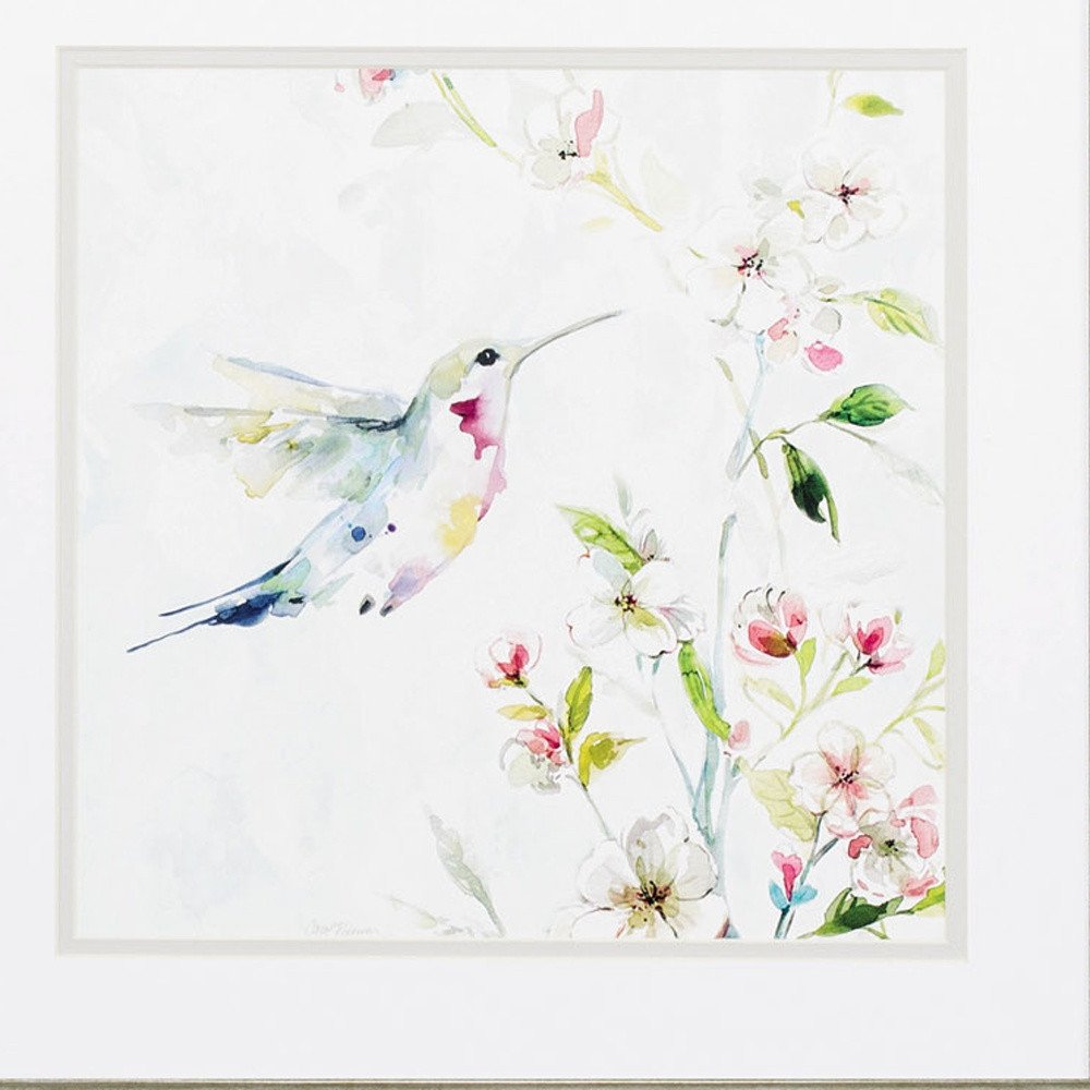 19" X 19" Brushed Silver Frame Hummingbird (Set Of 2) — view 2