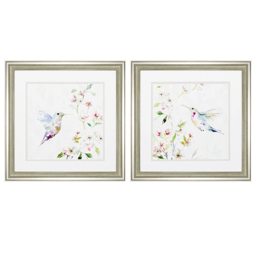 19" X 19" Brushed Silver Frame Hummingbird (Set Of 2) — view 3