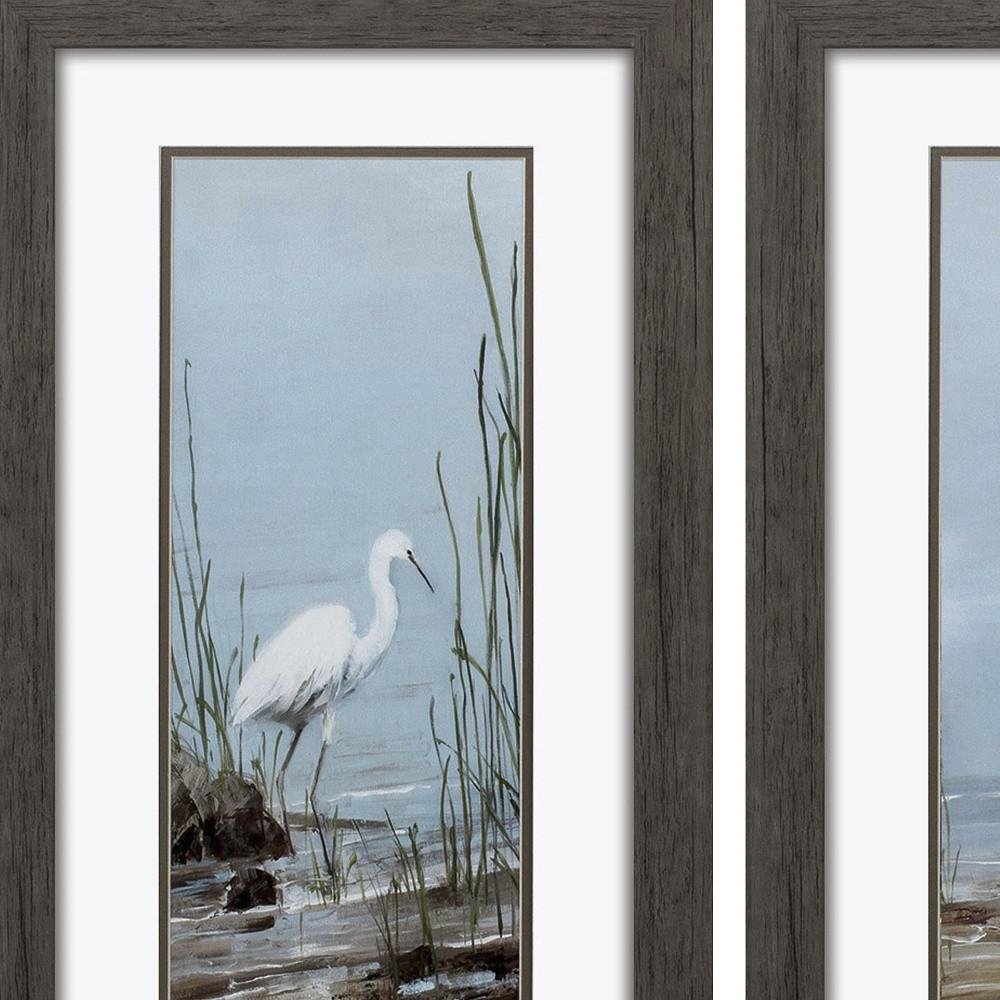 Set of Two Island Egret Brown Framed Art — view 2