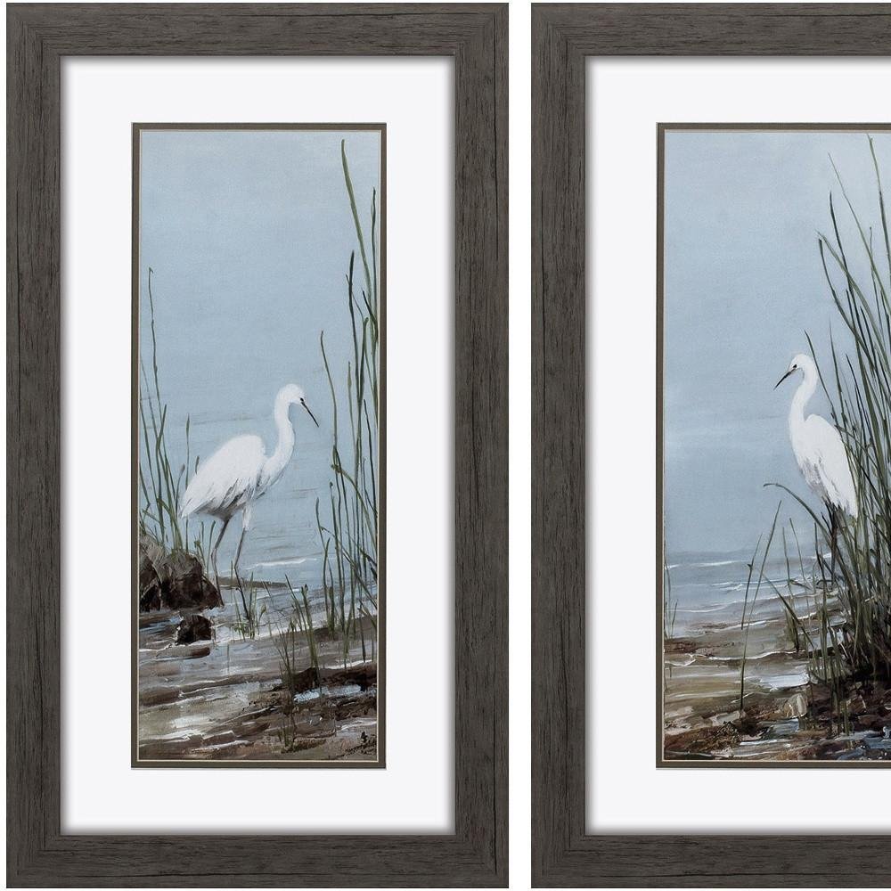 Set of Two Island Egret Brown Framed Art — view 3