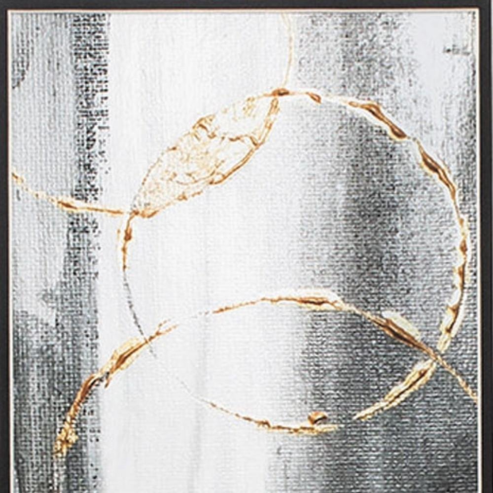 Set of Two Modern Abstract Gunmetal Framed Art — view 3
