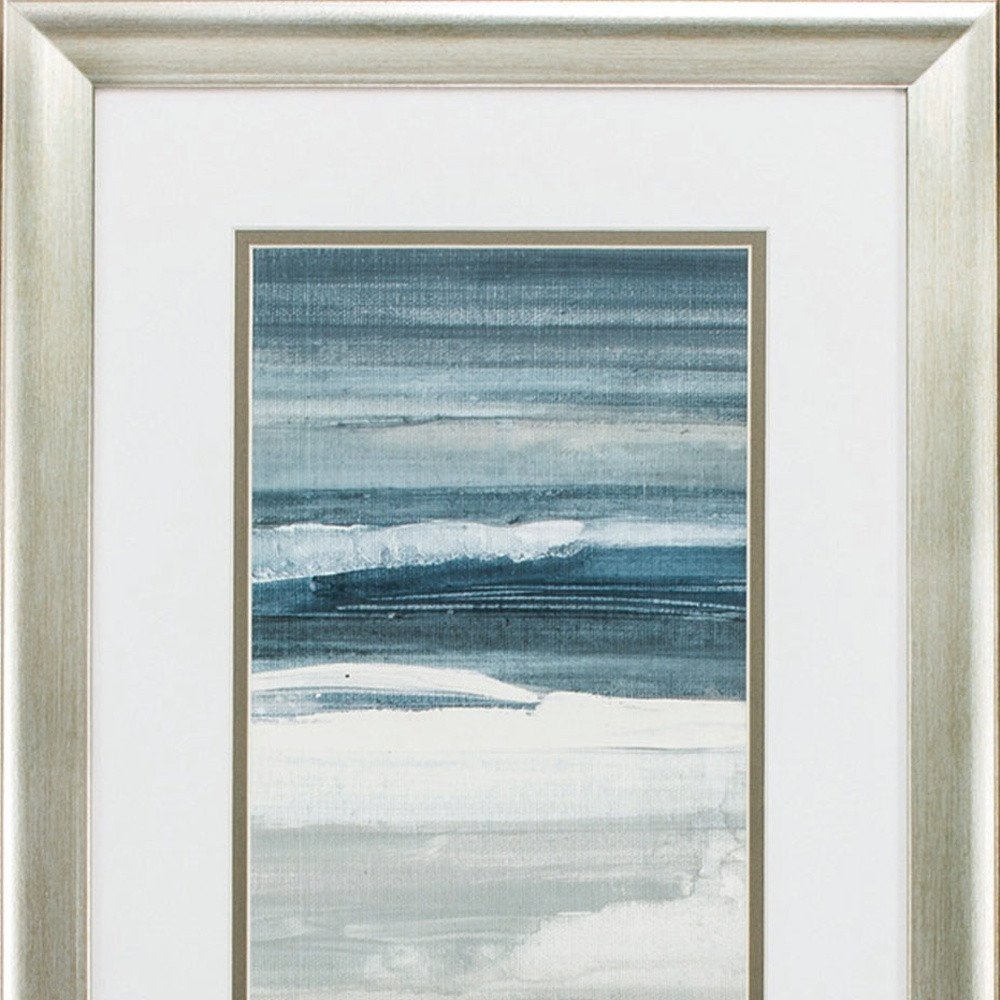 Set of Two 27" X 15" Ocean Print Silver Framed Art Wall Decor — view 3