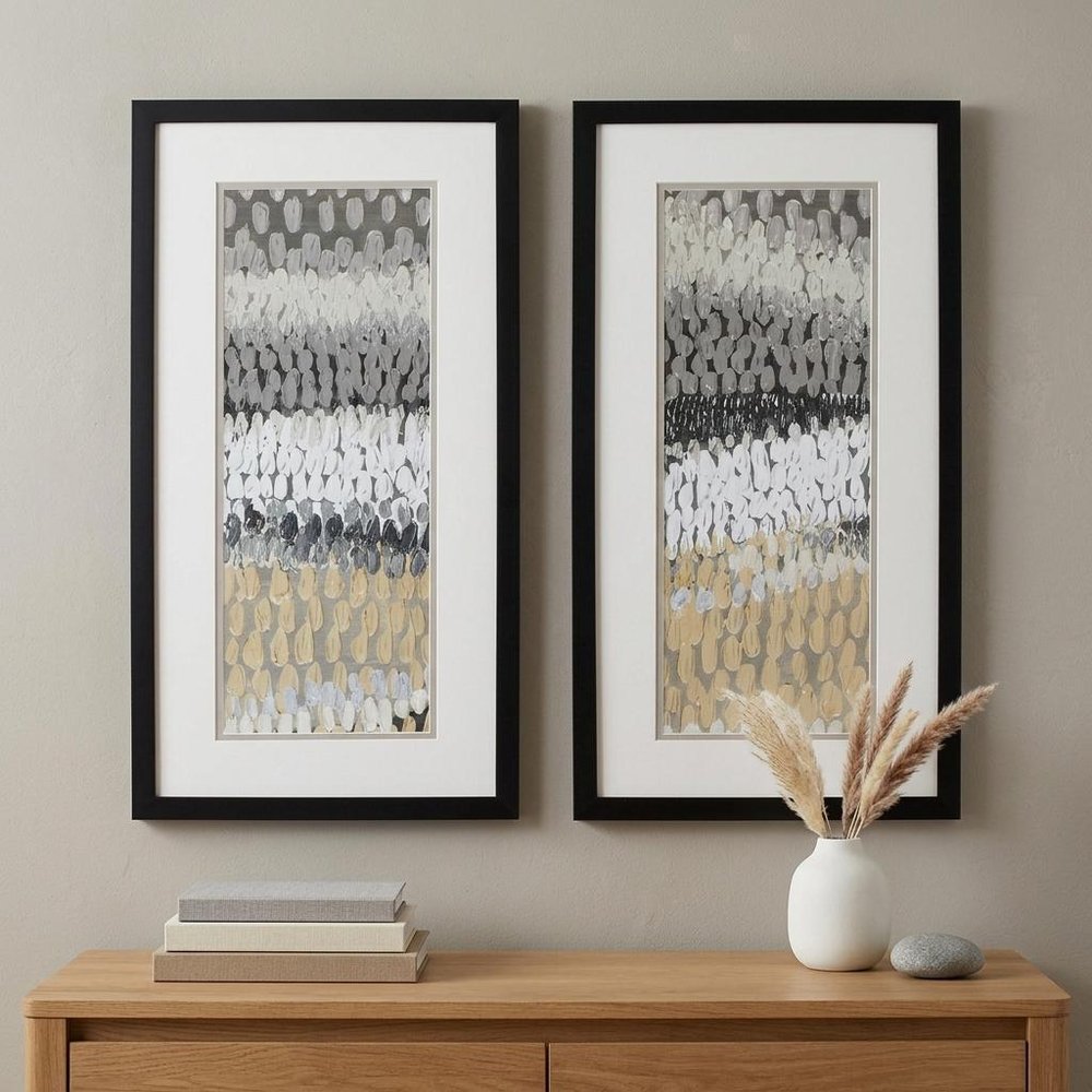 13" X 25" Silver Frame Raindrops (Set Of 2) — view 3
