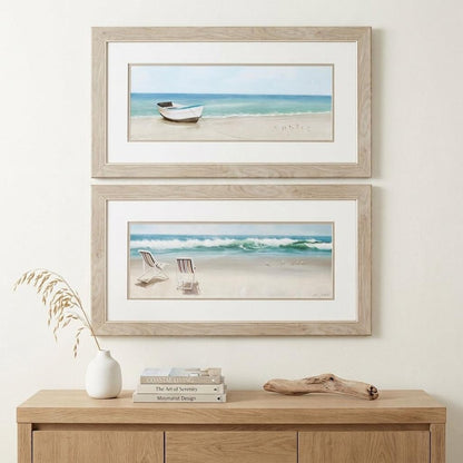 27" X 15" White Frame Tides View (Set Of 2)