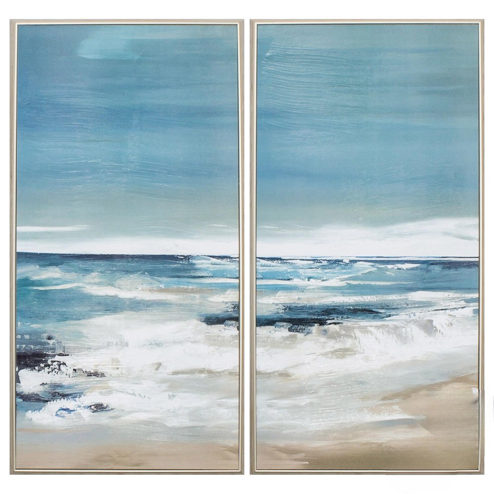 13" X 25" Ligth Wood Toned Frame East Coast (Set Of 2) — view 1