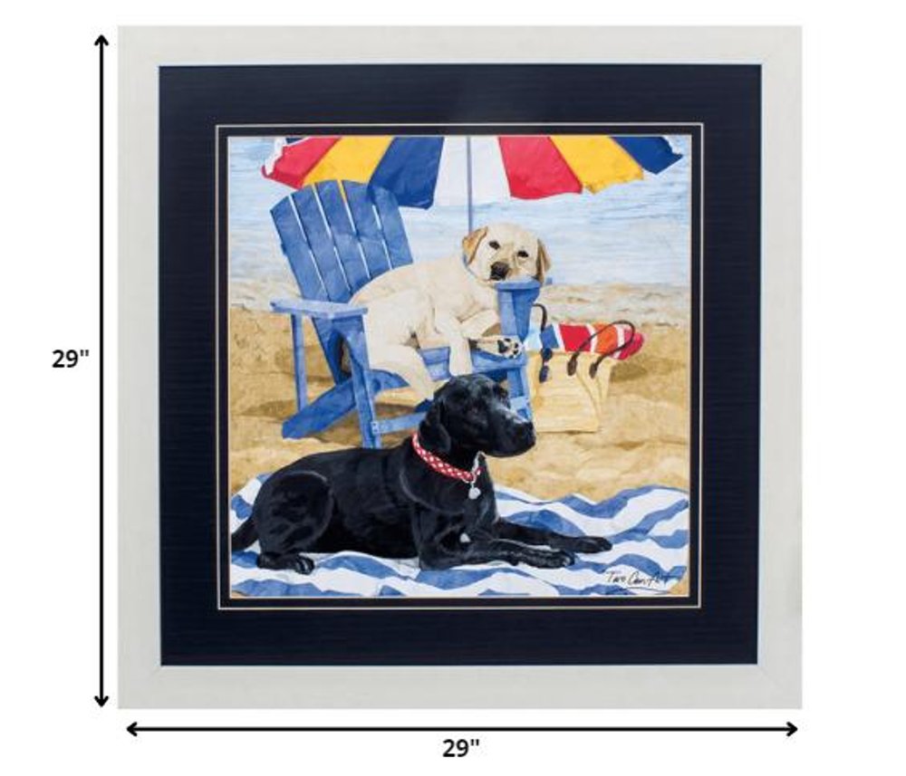 29" X 29" White Frame Labs On Beach — view 2