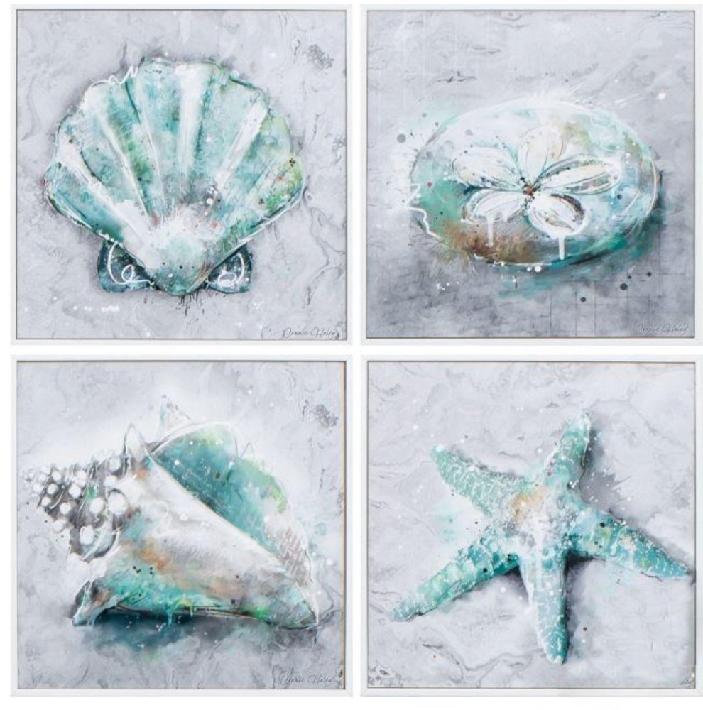 12" X 12" Matte White Frame Sealife (Set Of 4) — view 1