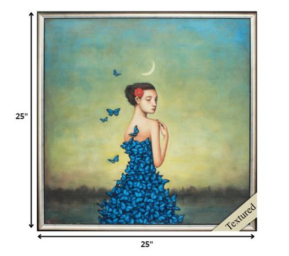 25" X 25" Silver Frame Metamorphosis In Blue — view 1