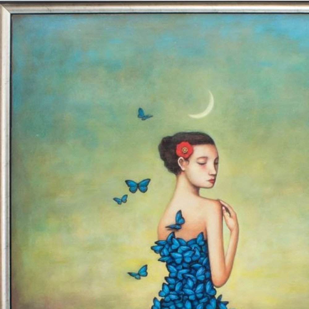 25" X 25" Silver Frame Metamorphosis In Blue — view 3