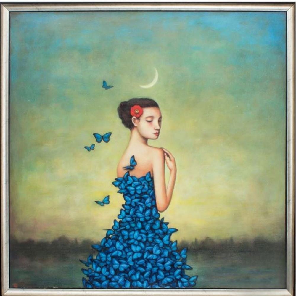 25" X 25" Silver Frame Metamorphosis In Blue — view 4