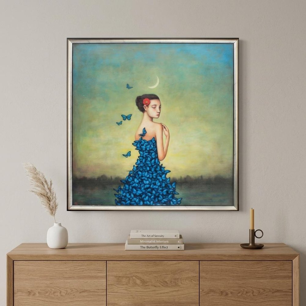 25" X 25" Silver Frame Metamorphosis In Blue — view 5