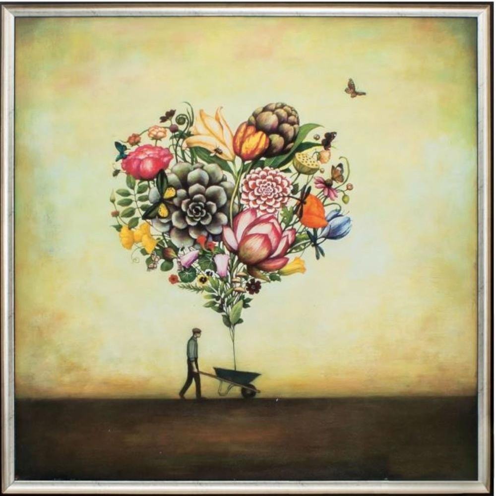 25" X 25" Silver Frame Big Heart Botany — view 4